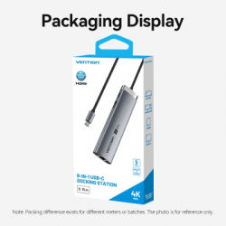������������ Vention USB-C 7-in-1 USB-C PD + USB 3.2 + USB 3.0 + USB 2.0 + RJ45 + SD/TF + HDMI 0.15m (TGUHB) - �������� 12