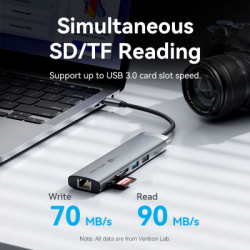 ������������ Vention USB-C 7-in-1 USB-C PD + USB 3.2 + USB 3.0 + USB 2.0 + RJ45 + SD/TF + HDMI 0.15m (TGUHB) - �������� 5