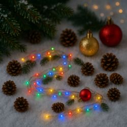 Гирлянда светодиодная ColorWay, 200 LED, разноцветная, 20 м, 8 функций, питание от USB (6 Вт), прозрачный кабель (CW-G-200L20UTMC) - Картинка 4