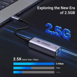 Перехідник USB-C to RJ45 Ethernet 2500Mbps Ugreen (25052) - Картинка 2