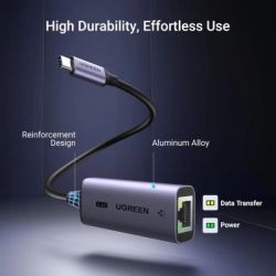 Перехідник USB-C to RJ45 Ethernet 2500Mbps Ugreen (25052) - Картинка 6
