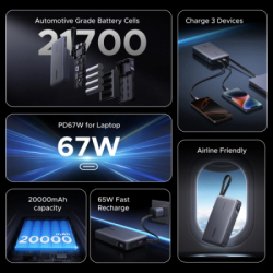 ������� ������������ Ugreen 20000 mAh 67W Cable Space gray (U_55996B) - �������� 3