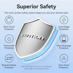 Батарея универсальная VENTION 20000mAh 22,5W Fast Charging, with built-in USB-C cable, Beige (FKBN0-C) - Картинка 4