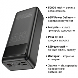 ������� ������������ HOCO 50000mAh Apollo PD/65W QC/3.0 Black (DB81A / 714725) - �������� 5