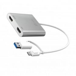Адаптер USB-C/A to 2xHDMI F dual display J5create (JCA365-N) - Картинка 2