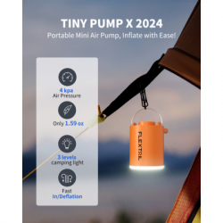 Насос для надувной мебели Flextail Tiny Pump Х з функцією ліхтаря, помаранчевий (6975755964379) - Картинка 2