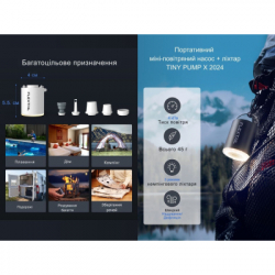 Насос для надувной мебели Flextail Tiny Pump Х з функцією ліхтаря, помаранчевий (6975755964379) - Картинка 9