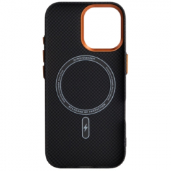 Чохол до мобільного телефона Armorstandart LikeCarbon2 SE MagCase Apple iPhone 17 Kevlar Black Orange (ARM89163) - Картинка 2