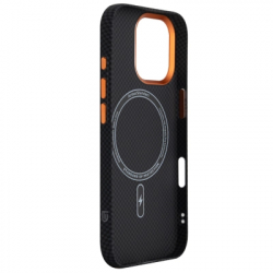 Чохол до мобільного телефона Armorstandart LikeCarbon2 SE MagCase Apple iPhone 17 Kevlar Black Orange (ARM89163) - Картинка 4