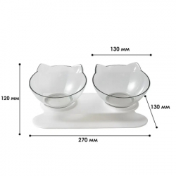 Посуд для котів Me&Pet Миски з підставкою прозорі (NMP060) - Картинка 7