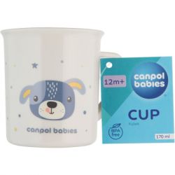 Набор детской посуды Canpol babies CUTE ANIMALS кружка пластикова, блакитна (4/413_blu2) - Картинка 3