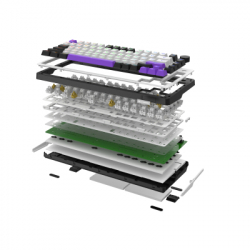 ��������� Hator Hellyberry HK75 Mechanical Linear RGB Wireless/Bluetooth/USB UA White/Violet (HK75_wireless) - �������� 6