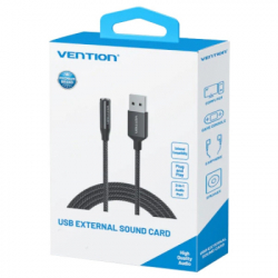 ������� ����� ������� ����� Vention USB AM to 3.5mm F 0.25m (4pin) 96kHz/24bit DSP noise reduction (CVEBC) - �������� 3