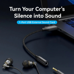 ������� ����� ������� ����� Vention USB AM to 3.5mm F 0.25m (4pin) 96kHz/24bit DSP noise reduction (CVEBC) - �������� 4