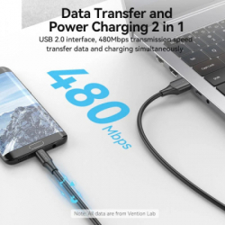 ���� ������ USB 2.0 AM to Micro 5P 2.0m black Vention (CTIBH) - �������� 4
