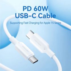 Дата кабель USB-C to USB-C 1.0m 60W white Vention (TRCWF) - Картинка 4