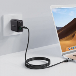 Дата кабель USB-C to USB-C 1.0m USB 4.0 240W audio/video black-grey Acefast (6974316282631) - Картинка 4