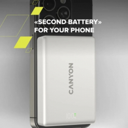 ������� ������������ Canyon 10000mAh OnPower 511 PD20W Magnetic wireless MagSafe Grey (CNS-CPB511G) - �������� 6