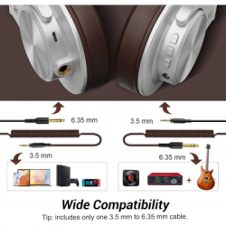 Навушники OneOdio Fusion A70 Bluetooth+3,5мм/6,35мм Silver/Brown (A70 Silver Brown) - Картинка 4