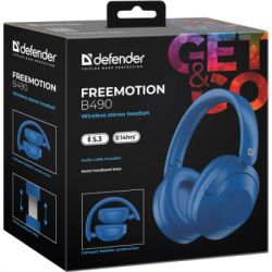 Наушники Defender FreeMotion B490 Bluetooth Blue (63491) - Картинка 8