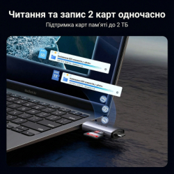 Картридер Кардридер USB Ugreen CM185, Grey, Type-C / USB 3.0 - microSD / SD (50706) - Картинка 7