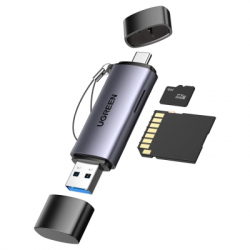 ��������� USB Ugreen CM185, Grey, Type-C / USB 3.0 - microSD / SD (50706)
