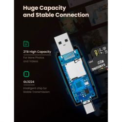 Картрідер Зчитувач флеш-карт Ugreen USB-C + USB to TF/SD 3.0 CM304 black (80191) - Картинка 7