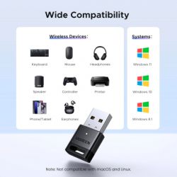 Bluetooth-адаптер Ugreen USB Bluetooth 5.4 CM748 Black (45134) - Картинка 4
