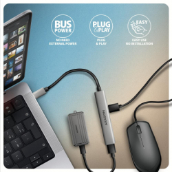 ������������ AXAGON USB-C to 1xUSB-A 5Gbps + 2xUSB-A 480Mbps + 1xUSB-C 480Mbps 0.12m aluminum (HUE-STC) - �������� 5