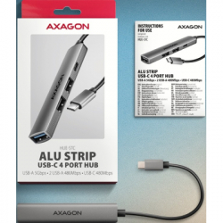 ������������ AXAGON USB-C to 1xUSB-A 5Gbps + 2xUSB-A 480Mbps + 1xUSB-C 480Mbps 0.12m aluminum (HUE-STC) - �������� 7