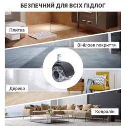 Ролик для кресла Аклас FI 11 D-50 декор, Прозрачный (00166283) - Картинка 12