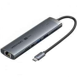 ������������ Vention USB-C 9-in-1 HDMI 60Hz + 2xUSB 3.0 + RJ45 + SD/TF + 3.5mm + PD 100W (TGVHB)