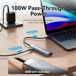 Концентратор Vention USB-C 6-in-1 HDMI + 2xUSB 3.0 + RJ45 + PD 100W (TGNHB) - Картинка 8