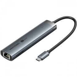 ������������ Vention USB-C 6-in-1 HDMI + 2xUSB 3.0 + RJ45 + PD 100W (TGNHB)