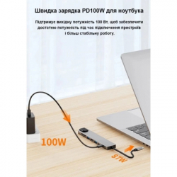 ������������ Dynamode USB-C 8-in-1 HDMI 4K30Hz + 1xRJ45 + 1xUSB 3.0 + 1xUSB 2.0 + 1xUSB-C PD (BYL-2017L) - �������� 11