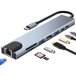 ������������ Dynamode USB-C 8-in-1 HDMI 4K30Hz + 1xRJ45 + 1xUSB 3.0 + 1xUSB 2.0 + 1xUSB-C PD (BYL-2017L) - �������� 7