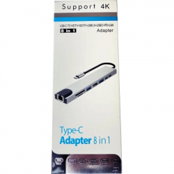������������ Dynamode USB-C 8-in-1 HDMI 4K30Hz + 1xRJ45 + 1xUSB 3.0 + 1xUSB 2.0 + 1xUSB-C PD (BYL-2017L) - �������� 8