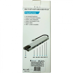 ������������ Dynamode USB-C 8-in-1 HDMI 4K30Hz + 1xRJ45 + 1xUSB 3.0 + 1xUSB 2.0 + 1xUSB-C PD (BYL-2017L) - �������� 9