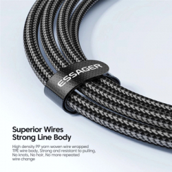 Дата кабель USB-C to USB-C 0.5m 100W black Essager (EXCTT1-XCB01) - Картинка 7