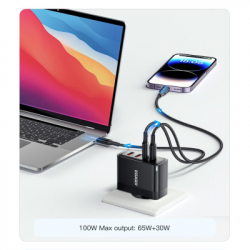 Зарядний пристрій 2xUSB-C + 2xUSB 100W Essager (ECT2CA-QYB01-Z) - Картинка 5
