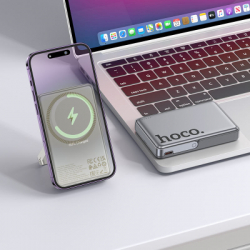 Батарея універсальна HOCO 10000mAh Sunlight PD/20W Magnetic with stand Metal Grey (Q36A / 714987) - Картинка 8