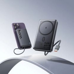 ������� ������������� HOCO 10000 mAh Origen Dual PD/20W Magnetic with cable Type-C Metal Gray (Q44 / 714983) - �������� 10
