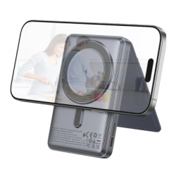 Батарея універсальна HOCO 5000mAh Title PD/20W Magnetic with stand + mini wallet Grey (Q46 / 714988) - Картинка 3