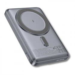 Батарея універсальна HOCO 5000mAh Title PD/20W Magnetic with stand + mini wallet Grey (Q46 / 714988) - Картинка 4