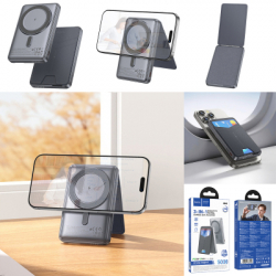 Батарея універсальна HOCO 5000mAh Title PD/20W Magnetic with stand + mini wallet Grey (Q46 / 714988) - Картинка 9