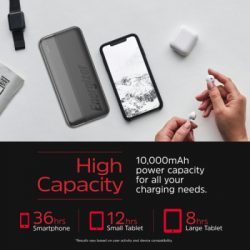 Батарея універсальна Energizer 10000mAh 15W, USB-А, 2*USB-C, Black (UE10050CC) - Картинка 5