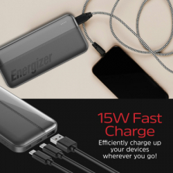 Батарея універсальна Energizer 10000mAh 15W, USB-А, 2*USB-C, Black (UE10050CC) - Картинка 8