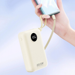 Батарея універсальна Dudao 20000mAh K14+ 22.5W, PD, QC, USB-A, USB-C(In/Out), with built-in USB-C/Lightning cables, White (6977196680023) - Картинка 4