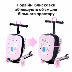 Самокат iSporter Travel 2в1 з валізою рожевий (K3_Pink) - Картинка 4