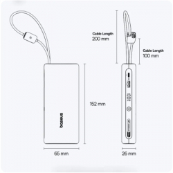 Батарея універсальна Baseus 25000mAh EnerFill FC41 145W, PD/3.1, QC/4.0, Black (E0028H01) - Картинка 8